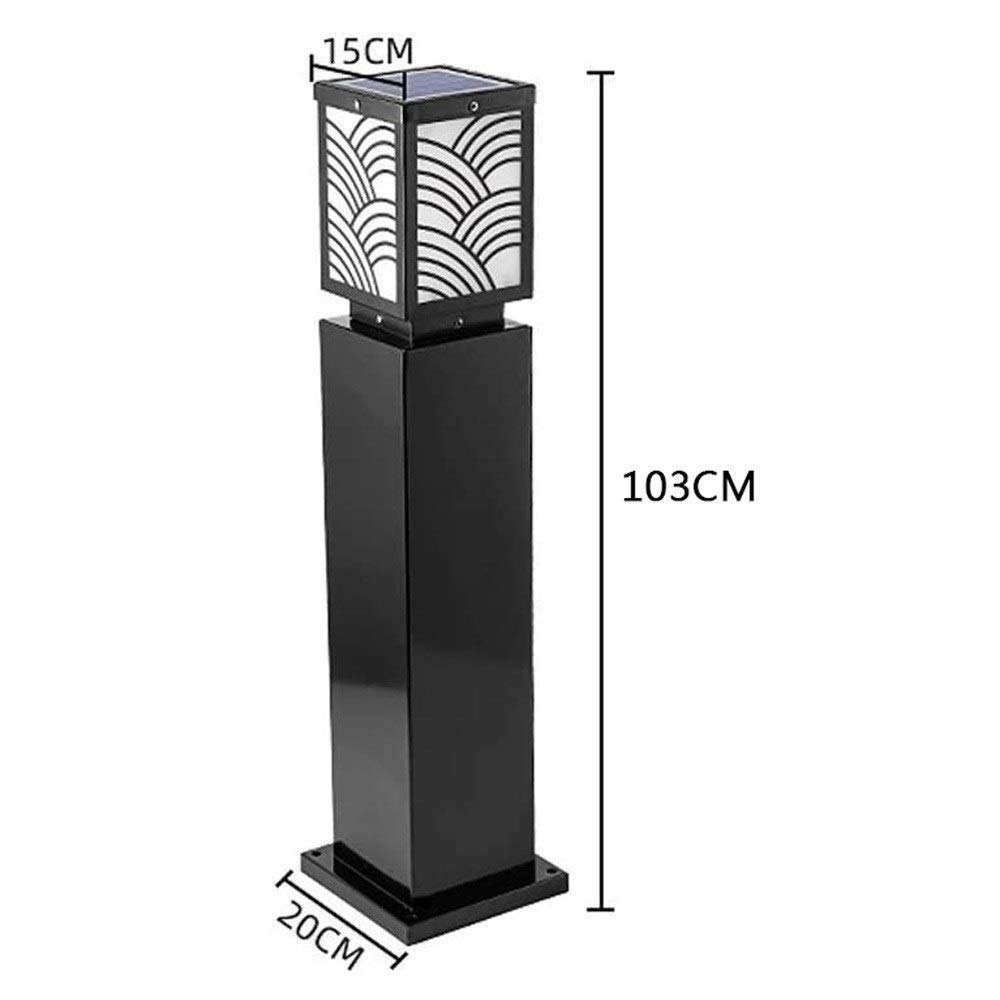 Lampione da esterno a energia solare con telecomando ， Lampada da giardino impermeabile Pannelli solari Lampada da colonna a palo Illuminazione da tavolo per terrazza Patio Vialetto Lampada a colonna