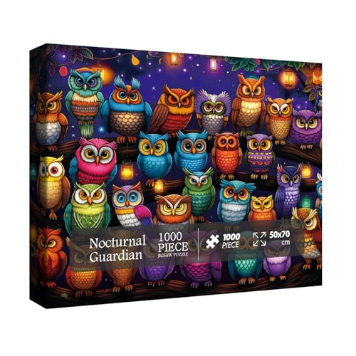 Colorful Owl Family Puzzle 1000 Piece for Adult, Nature Bird Anim...