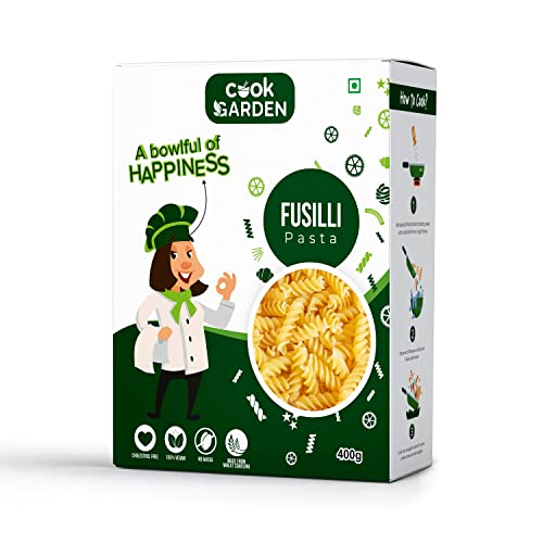 Image of CookGarden 100% Semolina Fusilli Pasta 400g | Healthy Pasta for Daily Meals | High Protein & High Fiber Diet Option | Maida-Free & Cholesterol-Free | Nutritious Pasta Madefrom Durum Wheat Semolina