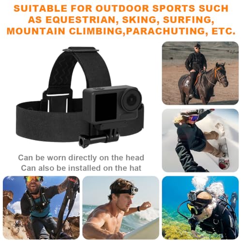 Adiwo Set de Accesorios Action Cámara, Arnés de Pecho Ajustable,Correa de Cabeza, para GoPro y Cámaras de Acción, Ligero y Cómodo, Rendimiento Elástica Correa Ajustable, Cámara de Acción Accesorios - imagen 7