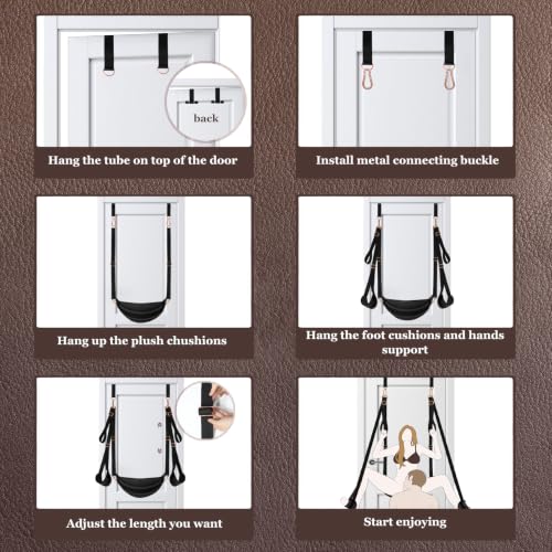 Image of Door Sex Swing 2 in 1 Bondage BDSM Thigh Restraints Adult Sex Toys Black