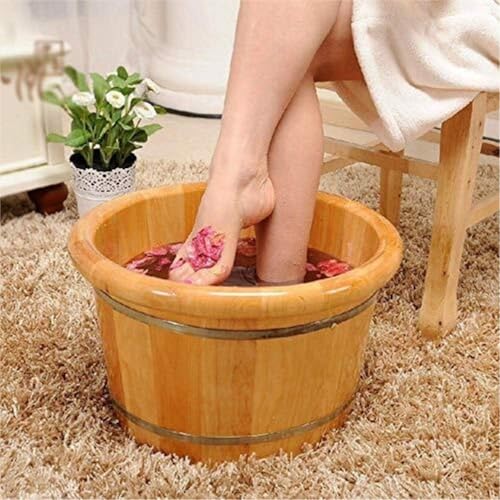 Spa para pies de madera natural para masaje y baño miniatura 5