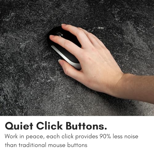 Macally Wireless Bluetooth Mouse for Mac, MacBook Pro/Air, iPad, Laptop, and PC - Quiet Click and Comfortable Apple Wireless Mouse - Space Gray
