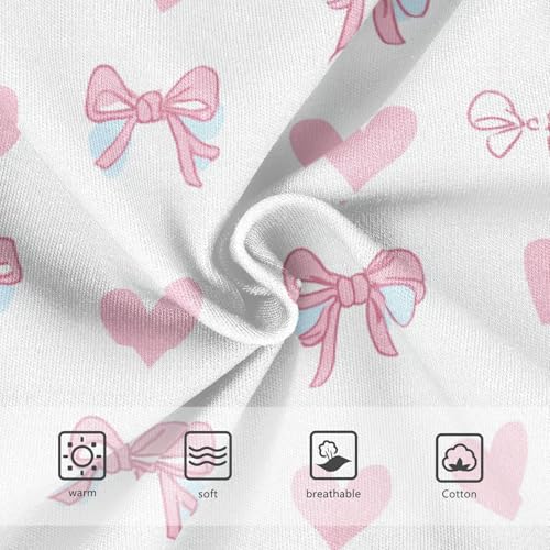 Wusikd Pink Ribbon Bow Heart Girls' Underwear Cotton Girls Briefs Soft Toddler Underwear 2T3