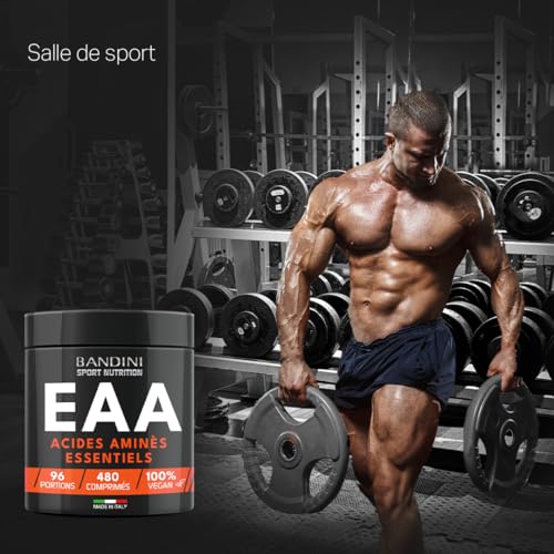 Bandini® EAA Essential Amino Acids 480 Comprimés - 9 Acides Aminés Essentiels - Complément Alimentaire - Sportifs et Athlètes - Puissant Pre-Workout - Suppléments Vegan & Zéro Sucre - 96 Portions – Image 4