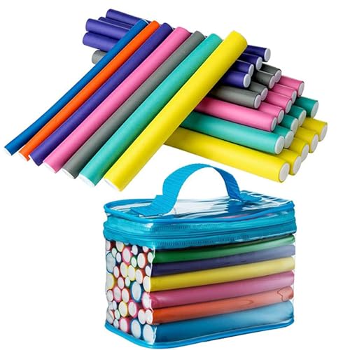 42 Pcs Rouleaux Flexibles Bigoudis Cheveux, DIY Set En Mousse, Coiffure Outil pour Femmes Filles, Boucles Frises, 7 Tailles