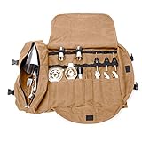 Professional Bartender Kit Tote Bag, Portable Large Bar Sets Roll Bag, Workplace Cocktail Making Tool Bag for Travel, Bartending (Not Include Tools)