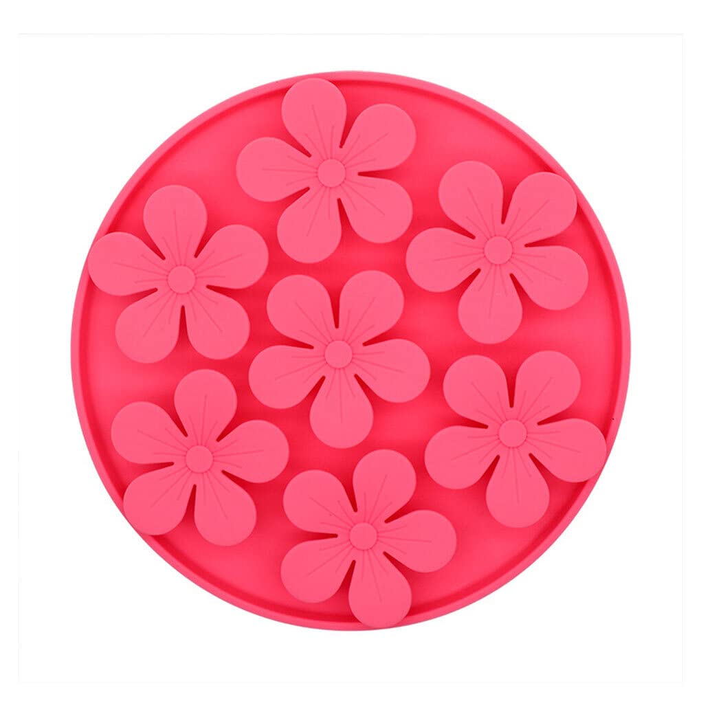 tuwiwol Dog Slow Feeder Bowl Slows Eating Dish Tray Anti-chock Food Lick Pad Plate Feeding Enrichment Toys Calming Treat Mat for, Rose Red