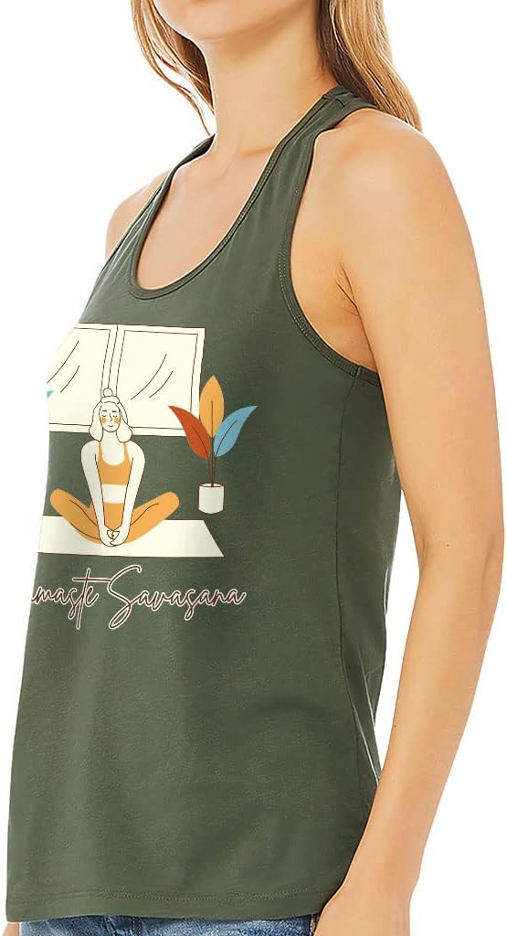 Namaste Women's Racerback Tank - Cool Design Tank Top - Illustration Workout Tank