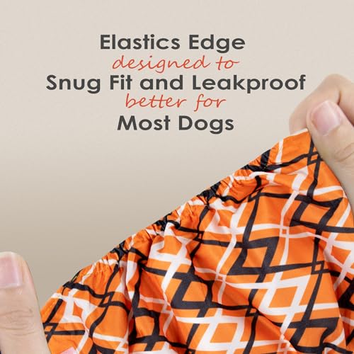 Image of wegreeco Washable Male Dog Belly Band (Stylish Pattern)- Pack of 3 - Washable Male Dog Belly Wrap, Dog Diapers Male (Yellow Geometric, Small)