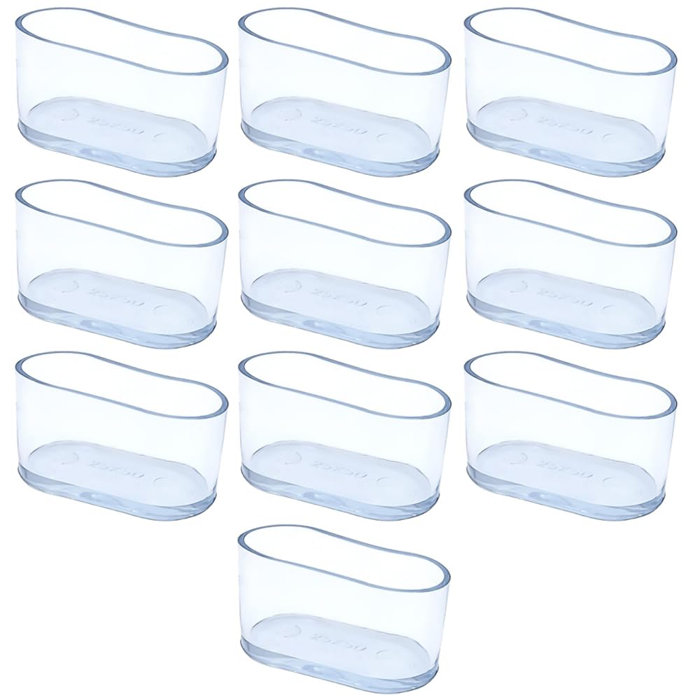 10Pcs 25x50mm Clear Rubber Oval Chair Leg Covers, PVC Anti-scratch Chair Leg Caps Furniture Pad Table Feet Covers Floor Protector for Table Chair Desk