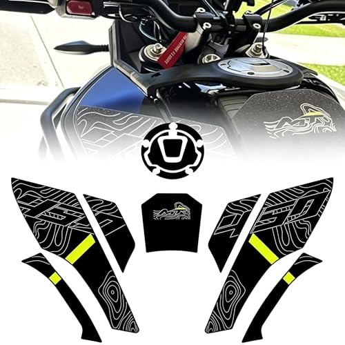 TT719 Yellow Motorcycle Fuel Tank Protector Gas Tank Stickers Decals Compatible with CFMOTO Ibex 450 2025 2026 Enhanced Friction Anti Scratch Waterproof CFMOTO Ibex 450 Accessories