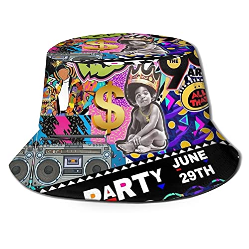 Zrexuo Funny Retro 80S 90S Icons Summer Unisex Print Reversible Bucket Hat #TOP2