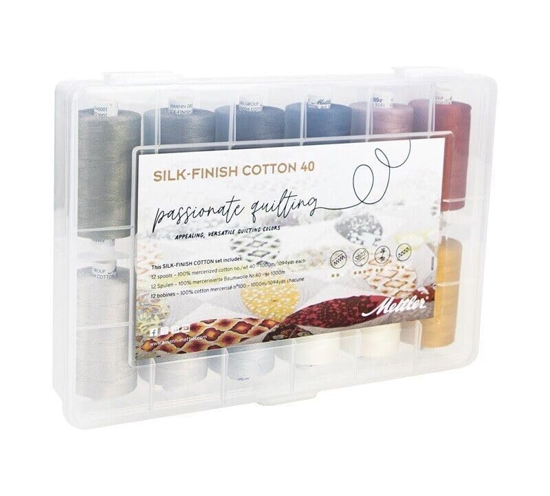 Mettler SILK-FINISH COTTON 40-12 Spulen a1000m - Baumwollgarn Quilt-Box Passion