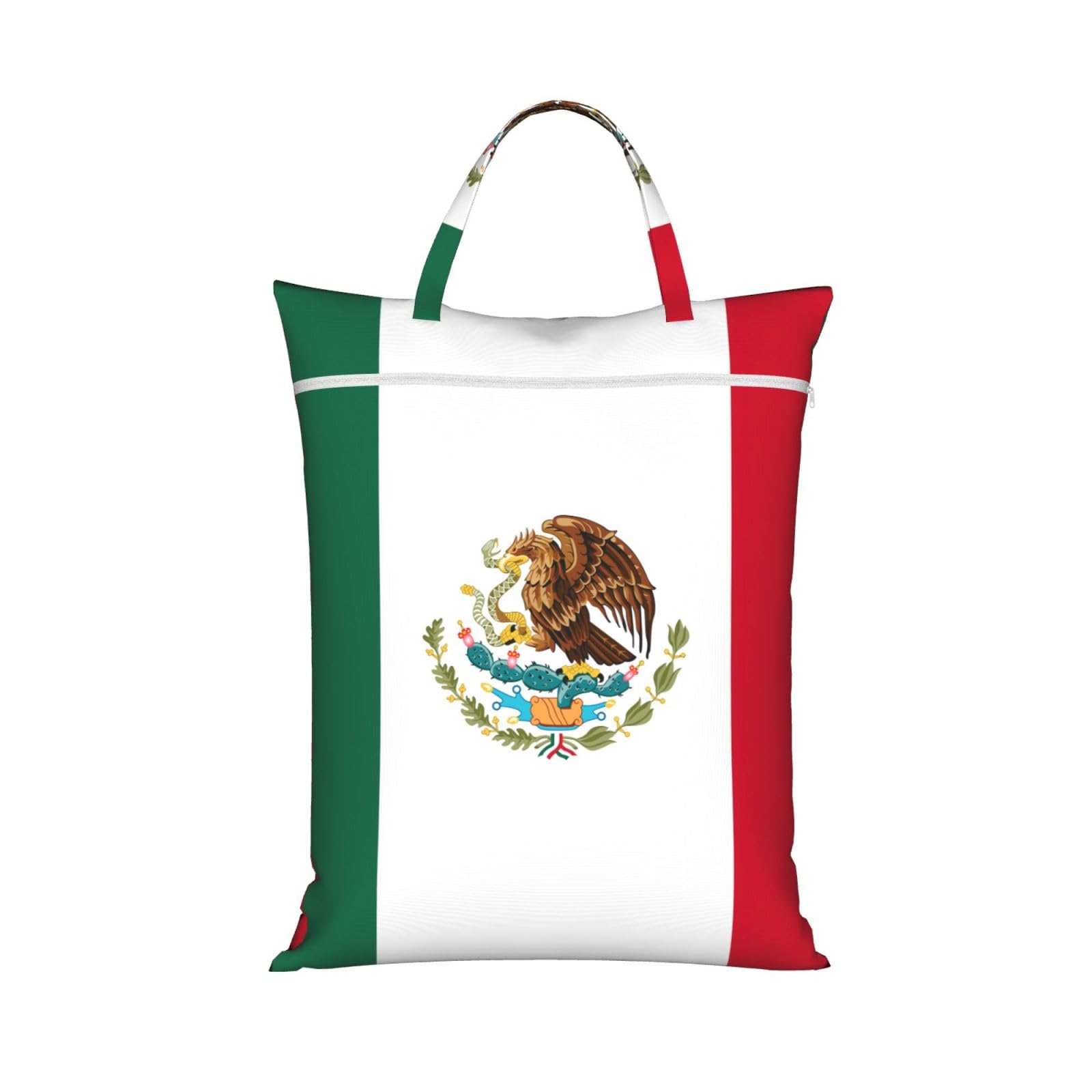 Pphgut 1 Pc Flag Of Mexico Print Travel Laundry Bag Portable Dirt Clothes Bags Daily Hiking Camping Vacation