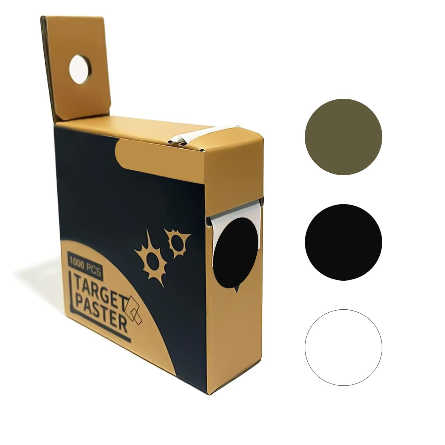 Shooting Target Pasters, 1000 Per 8 inch Box Round Shot Target Stickers with Self Adhesive Dispenser for Gun Rifle Pistol Airsoft BB Gun Shooting with Holes can be Hung Around The Waist