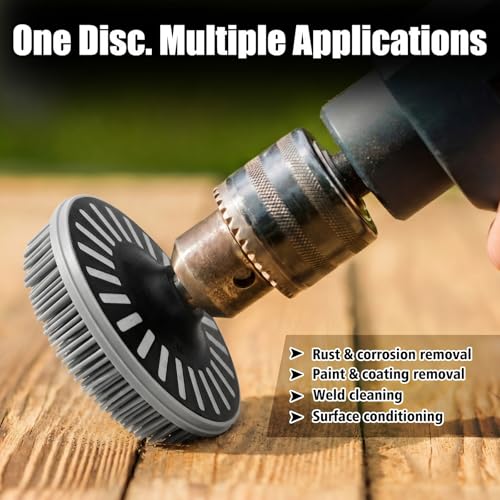 Image of Zhehao 4-1 /2 inch Grey 120 Grit Bristle Disc with 5 /8 inch-11 Threaded Hub Ceramic-Aluminum Oxide Abrasive Brush for Angle Grinder Remove Paint, Rust, Coatings, Weld Slag, Contaminants Max 12000 RPM Speed