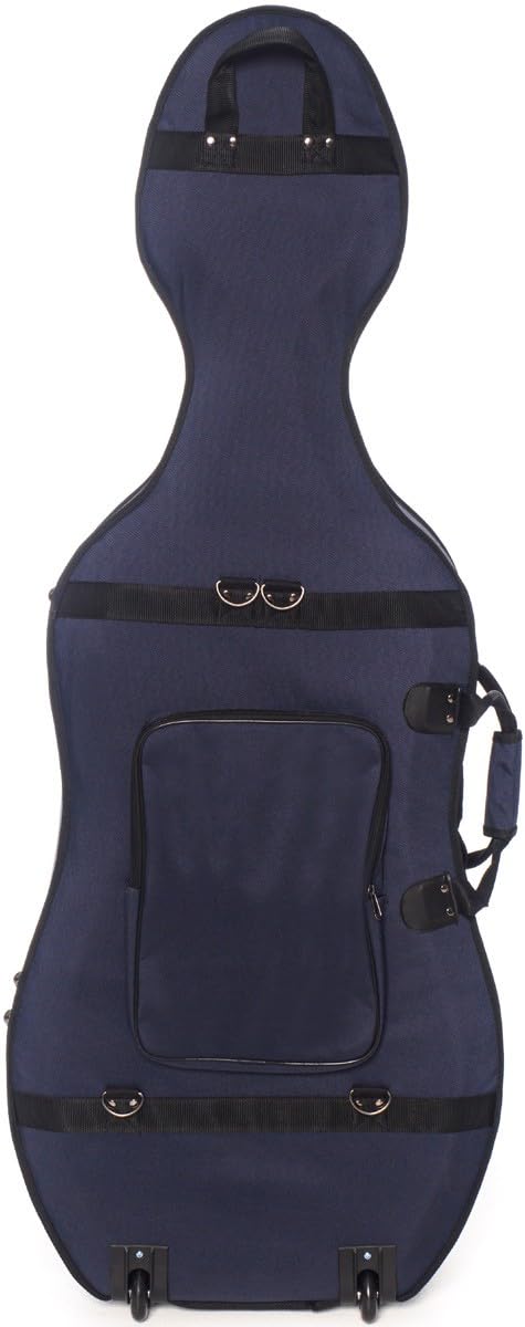 M-Case Mousse Étui pour Violoncelle 4/4 Classic Bleu Marine, Bordeaux - Beige