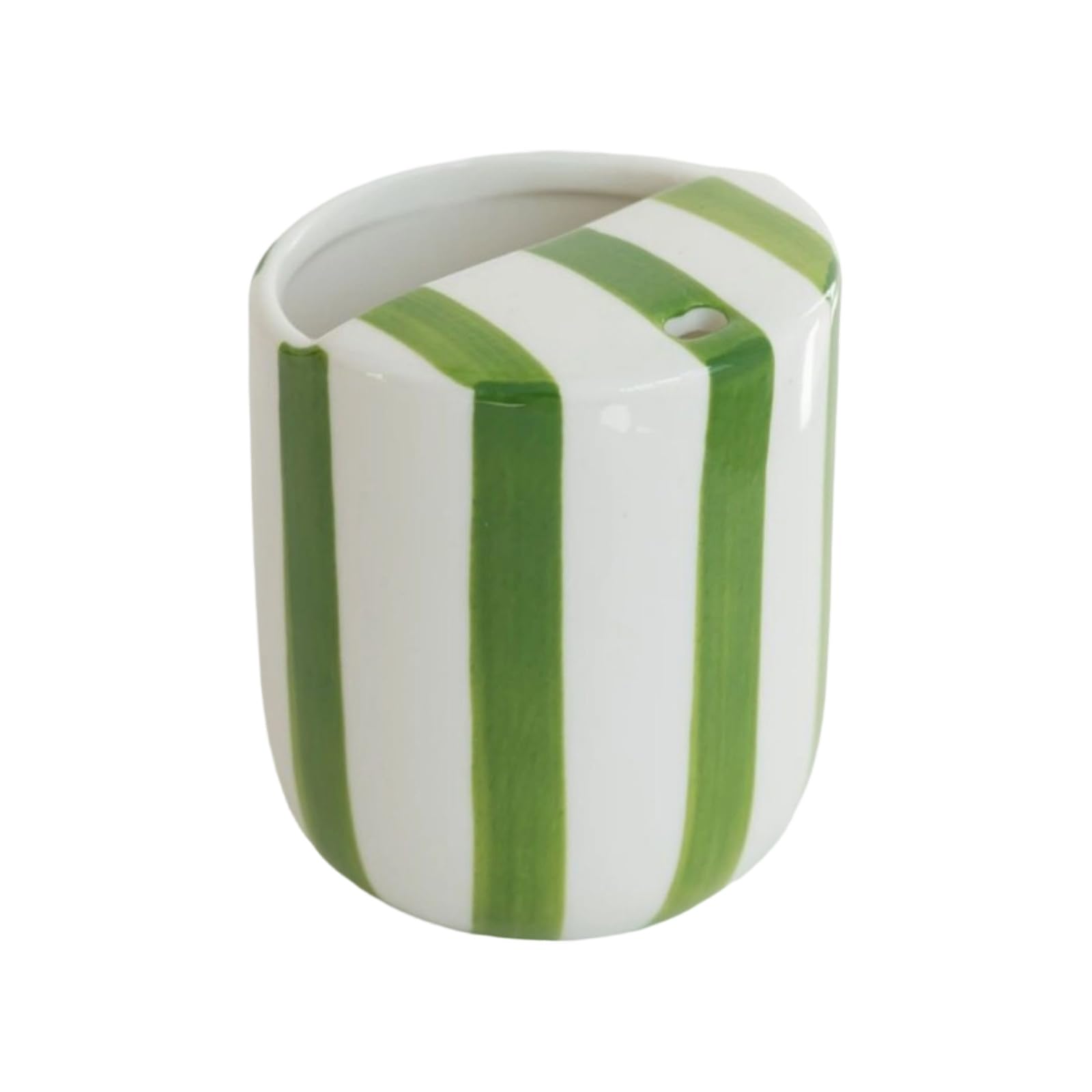 Xjdzineq Ceramic Striped Handheld Mug with Sip Hole Heatproof for Hot and Cold Drink Ceramic Hot Cold Beverage Mug