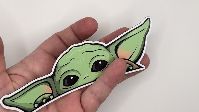 Imán Baby Yoda Grogu Grande 6 x 2 pulgadas miniatura 3