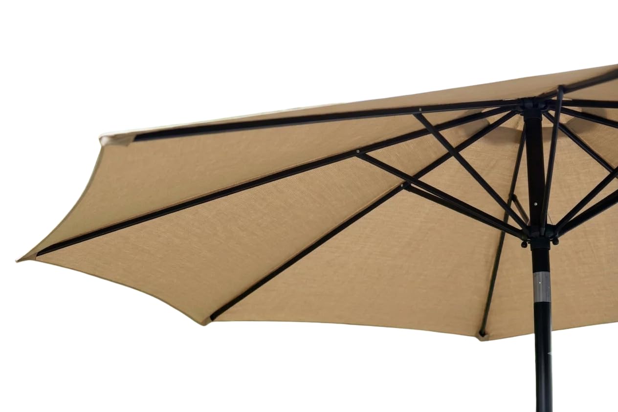 3m Aluminium Crank & Tilt Garden Parasol – Natural