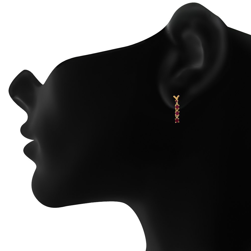 Alloy Endearing Earrings with Ruby ER1103677G