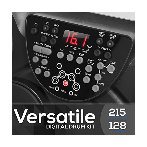 Pyle Portable Drums, Tabletop Drum Set, 7 Pad Digital Drum Kit, Touch