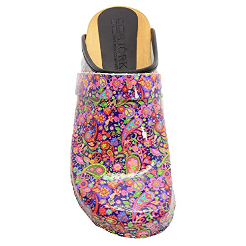 Image of Bjork Maja Wood Open Back Leather Clogs