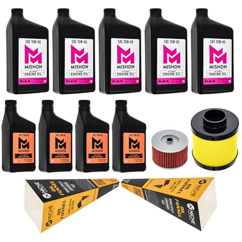 MISHON Full Service Engine Oil Change Kit 10W-40 Honda Foreman Rubicon 500 TRX500FA (2015-2016)