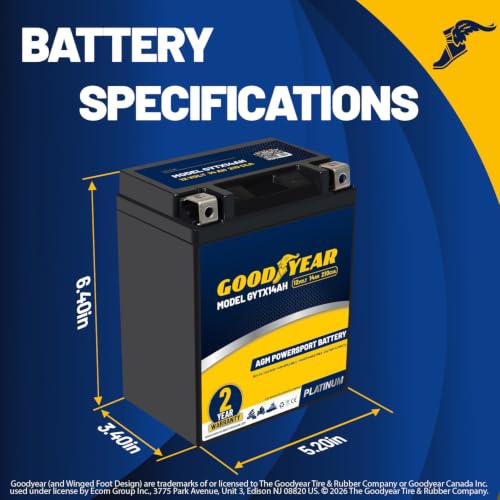 Goodyear GYTX14AH AGM Battery
