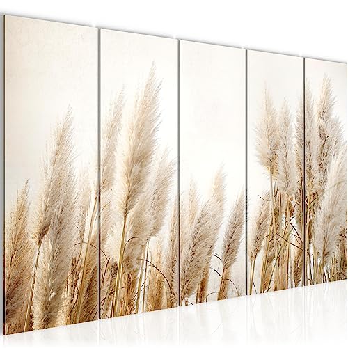 Runa Art Wandbild XXL Boho pampasgras Wohnzimmer Schlafzimmer 200 x 80 cm...