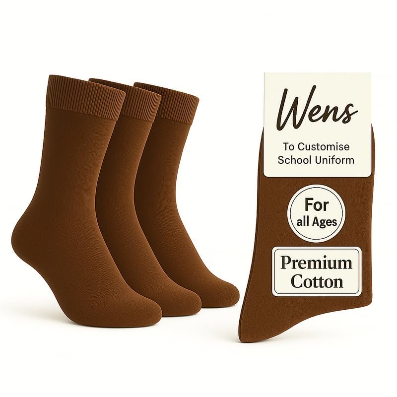 Image of Wens Plain Dark Socks for Girls, Boys, Kids & Men of All Ages (Pack of 3) | Heavy Elastic, Streachable & Comfortable Fit