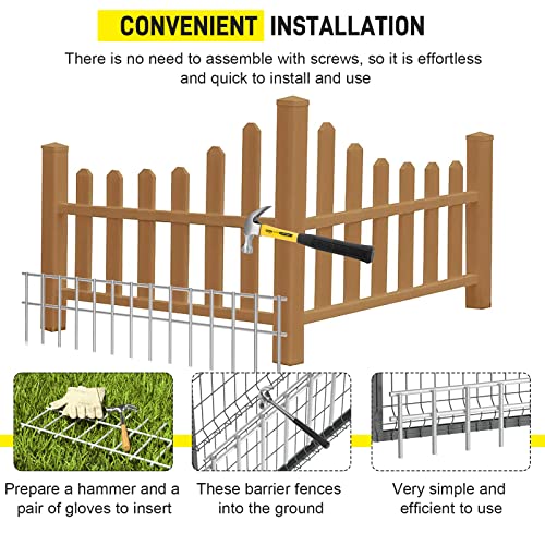 Doniks Animal Barrier Fence 30X15-Inch With 2Inch Spike Spacing Underground Decorative Garden Fence For Dogs Galvanized 4 Gauge For Outdoor Patio(10 Pack) #TOP5