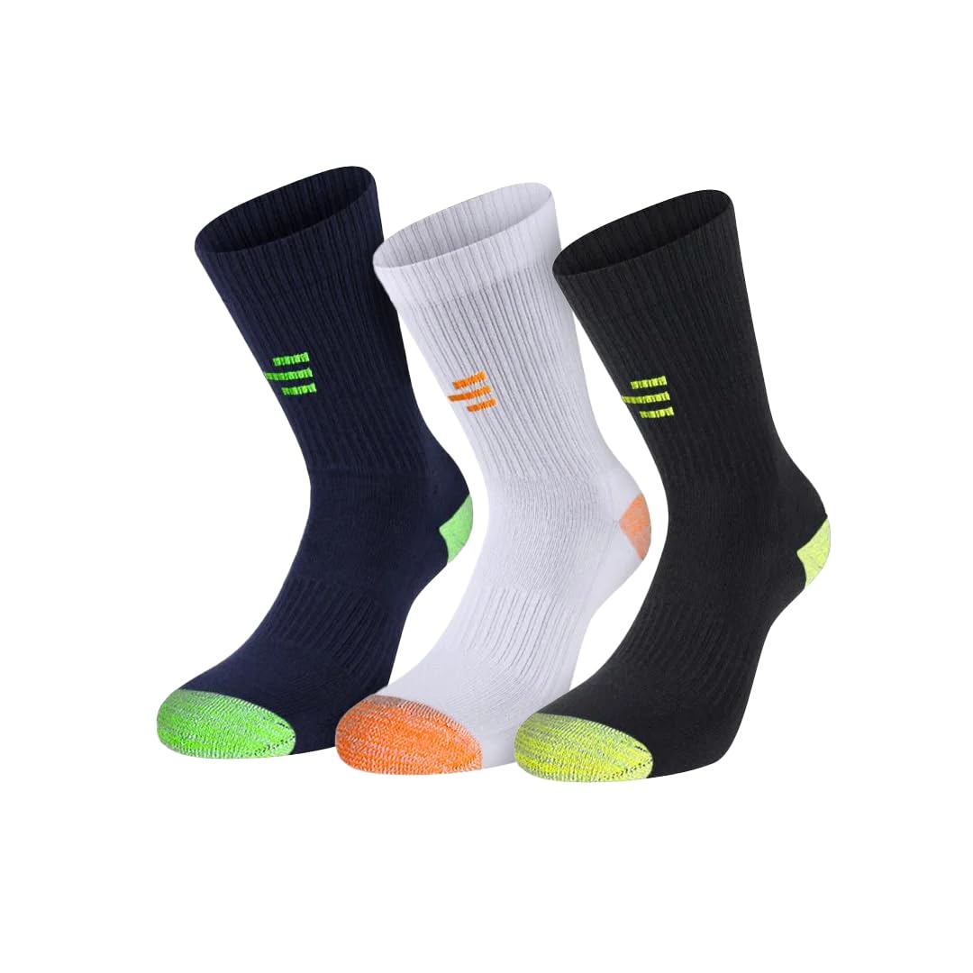R-EVENGE Kit de 3 calcetines técnicos para pádel, squash, tenis y tiempo libre con hilo de carbono antibacteriano, termorregulador y antiestático