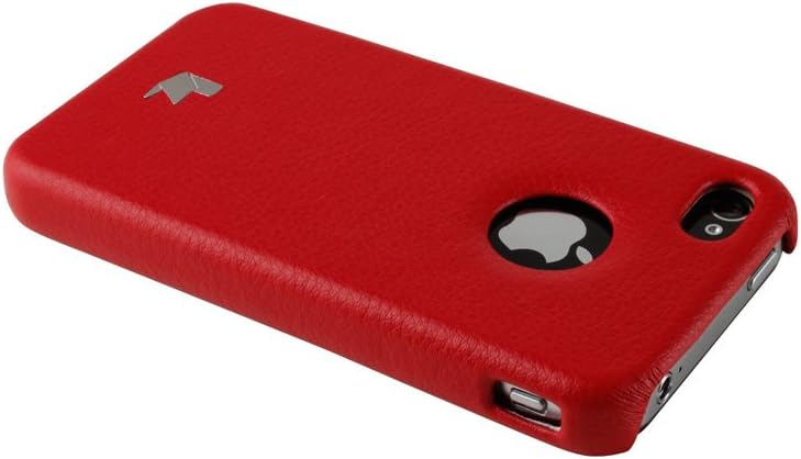 Jisoncase Slim Fit Premium Leatherette Hard Back Case for iPhone 4 & 4S JS-IP4-05H (Red)