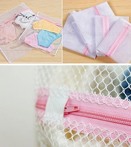 Spartan 6789 Fabric Protective Mesh Net Zippered Washing Machine Wash Laundry Bag (Multicolour, Pack of 2) 4