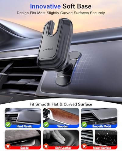 Image of pop-tech Car Phone Mount for Socket Grip, Strong Sticky Cell Phone Holder for Auto Dashboard, Adjustable Adhesive Car Mount Compatible with Thick Wallet Grip Card Holder for iPhone Samsung