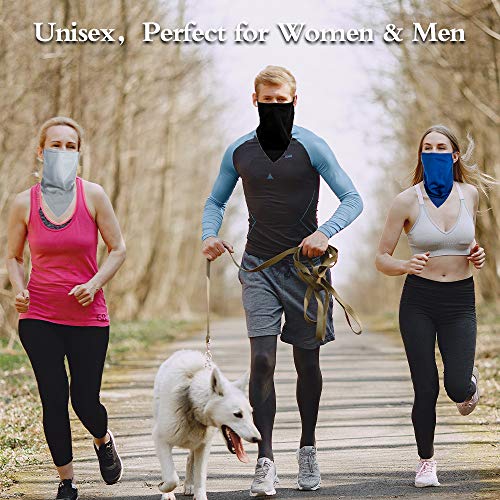 image for ZOORON 3 Pack Face Bandana Neck Gaiter with Ear Loops, UV Sun Protecti