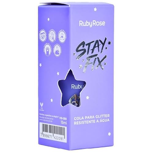 Cola de Glitter 10ml Stay Fix HB584 Ruby Rose
