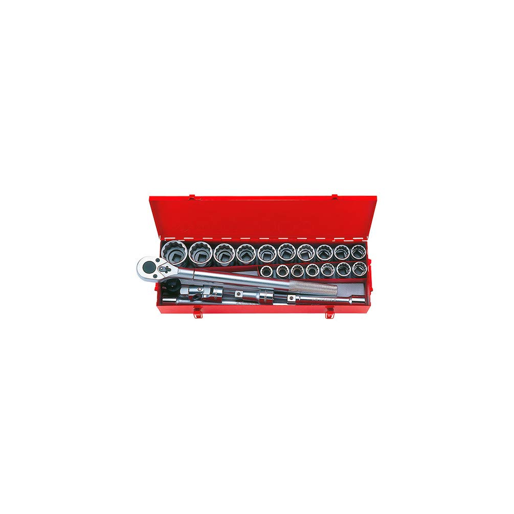 KING TONY 6023MR Coffret de Douilles Métriques avec Accessoires, Set de 23, 3/4"