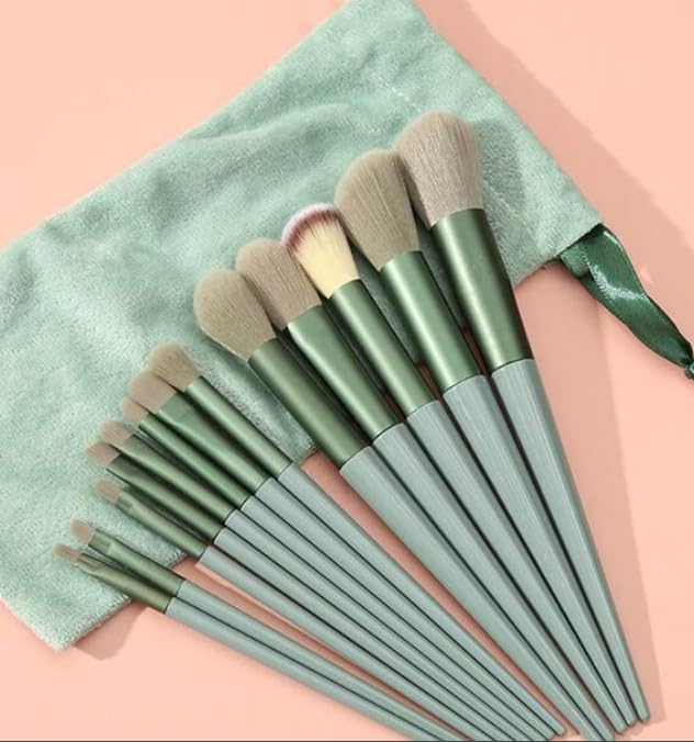 Image of Premium 13-Piece Soft Makeup Brush Set for Face & Eye | Foundation, Blush, Contour & Eyeshadow Brushes | Professional Cosmetic Kit with Travel Pouch(multicolor)