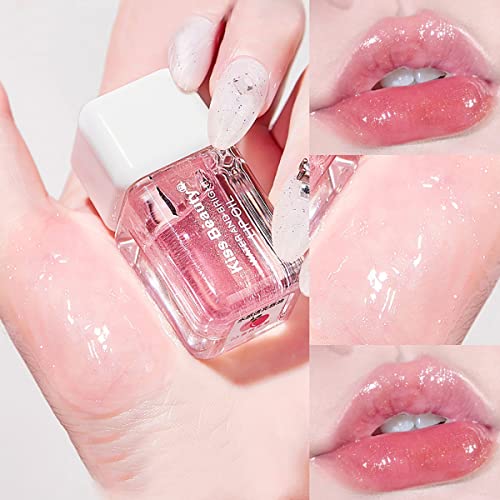 4 Pcs Fruit Pearlescent Plumping Lip Oil,Lip Care Hydrating Lip Gloss Tinted Lip Balm,Lip Carepearl & Shimmer Mini Lip Gloss Kit #TOP3