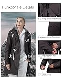 rhythm of the rain Regenjacke Damen mit Warm gefüttert Winterjacke Damen wasserdicht PU Regenmantel Friesennerz übergangsjacke mit Kapuze braun 44