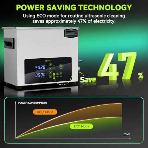 MNTNCO Ultrasonic Cleaner, One-Touch Cleaning,Heating, Deep Mode, ECO Energy-Saving Ultrasonic Cleaning Machine Excellent for Labs,Carburetor,Jewelry,Dentures,Automotive & Industrial Parts. (6L)