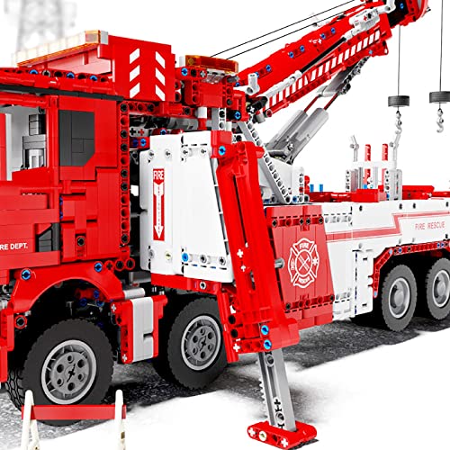 Technik Feuerwehrauto Bausatz, Technik Ferngesteuert Kranwagen Modell Mit 13 Motoren Und Fernbedienung Bauset, 5030… – Bild 5