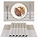 SUEH DESIGN Tovagliette Americana Set di 8 Lavabili PVC Tovagliette Antiscivolo Resistente al Calore per Tavolo da Pranzo e Cucina 45cmx30cm