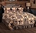 VHC Brands Bingham Star Cotton Americana Bedding Pre-Washed Patchwork Square Queen Quilt, Soft Black