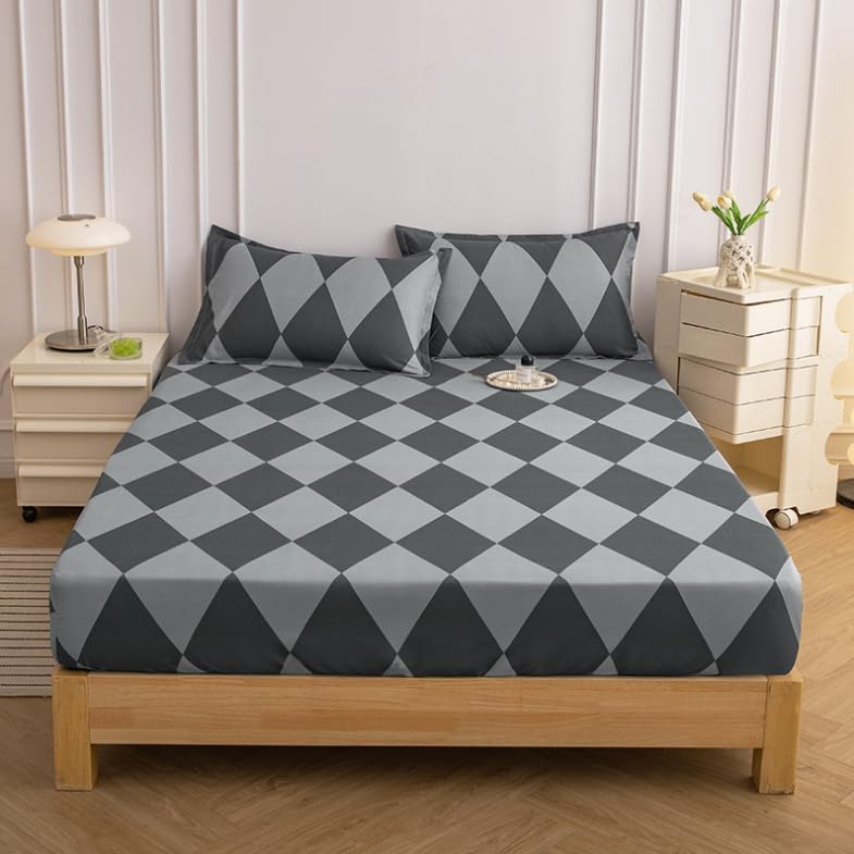Drap-Housse Doux et Confortable,Protège-matelas à poche profonde imprimé dessin animé pour chambre d'enfant, adapté pour un lit simple, double, king size, bleu, 120 cm x 200 cm (47 x 79 pouces)