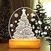 BLOOMWIN Luce Notturna Natalizia 3D Lampada da Comodino a LED USB Luci Decorative per Natale Illuminazioni per Bambini Camera da Letto Scrivania