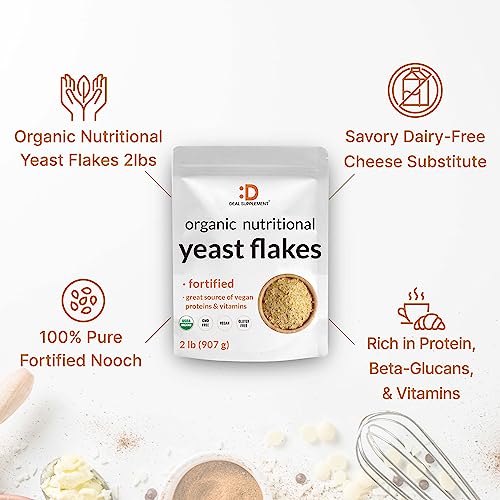 Organic Fortified Nutritional Yeast Flakes, 2lbsHigh